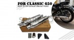 For Royal Enfield Classic 650 SS AEW TE 204 Exhaust Silencer Pair Polish - SPAREZO